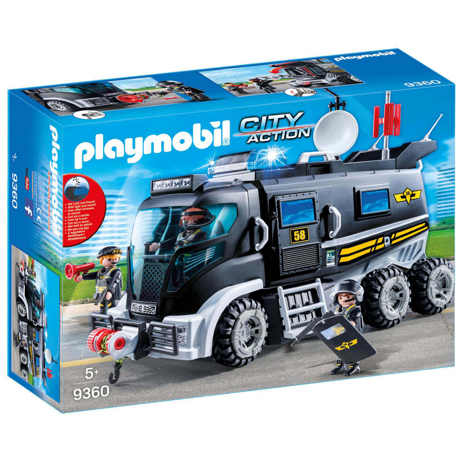 Playmobil City Action SWAT Truck with Working Lights and Sound