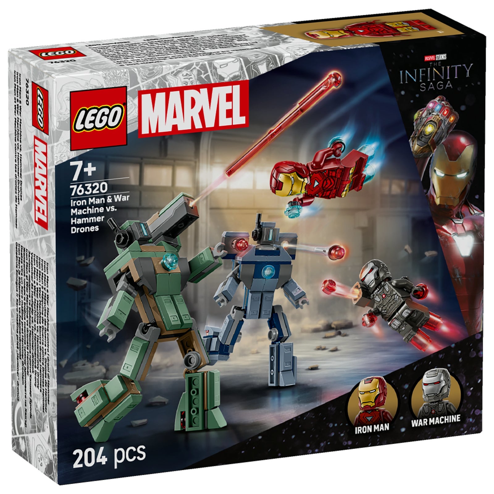 LEGO® ǀ Marvel Iron Man & War Machine vs. Hammer Drones Building Toy
