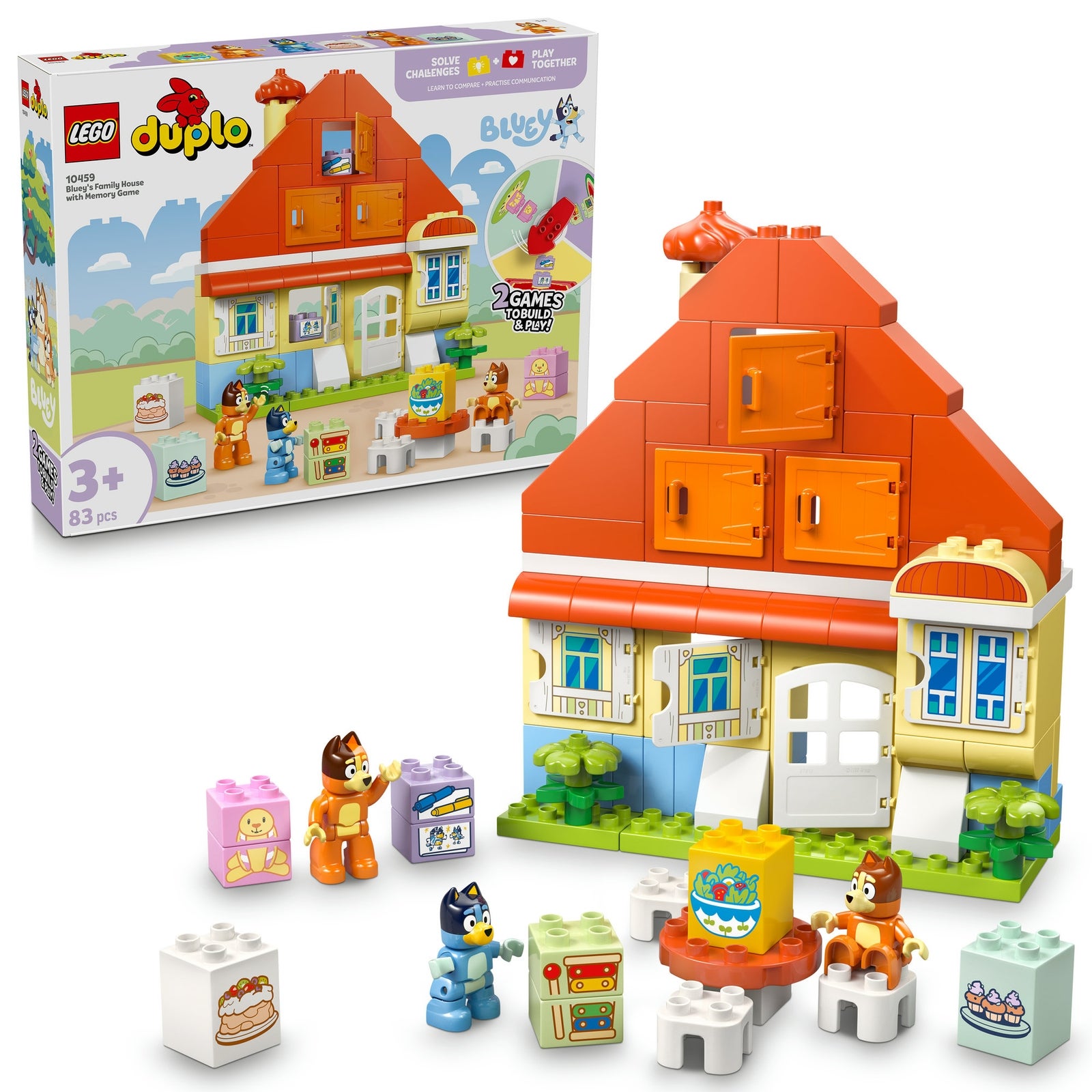 LEGO® DUPLO® Bluey: Bluey’s Family House with Memory Game Interactive Toy