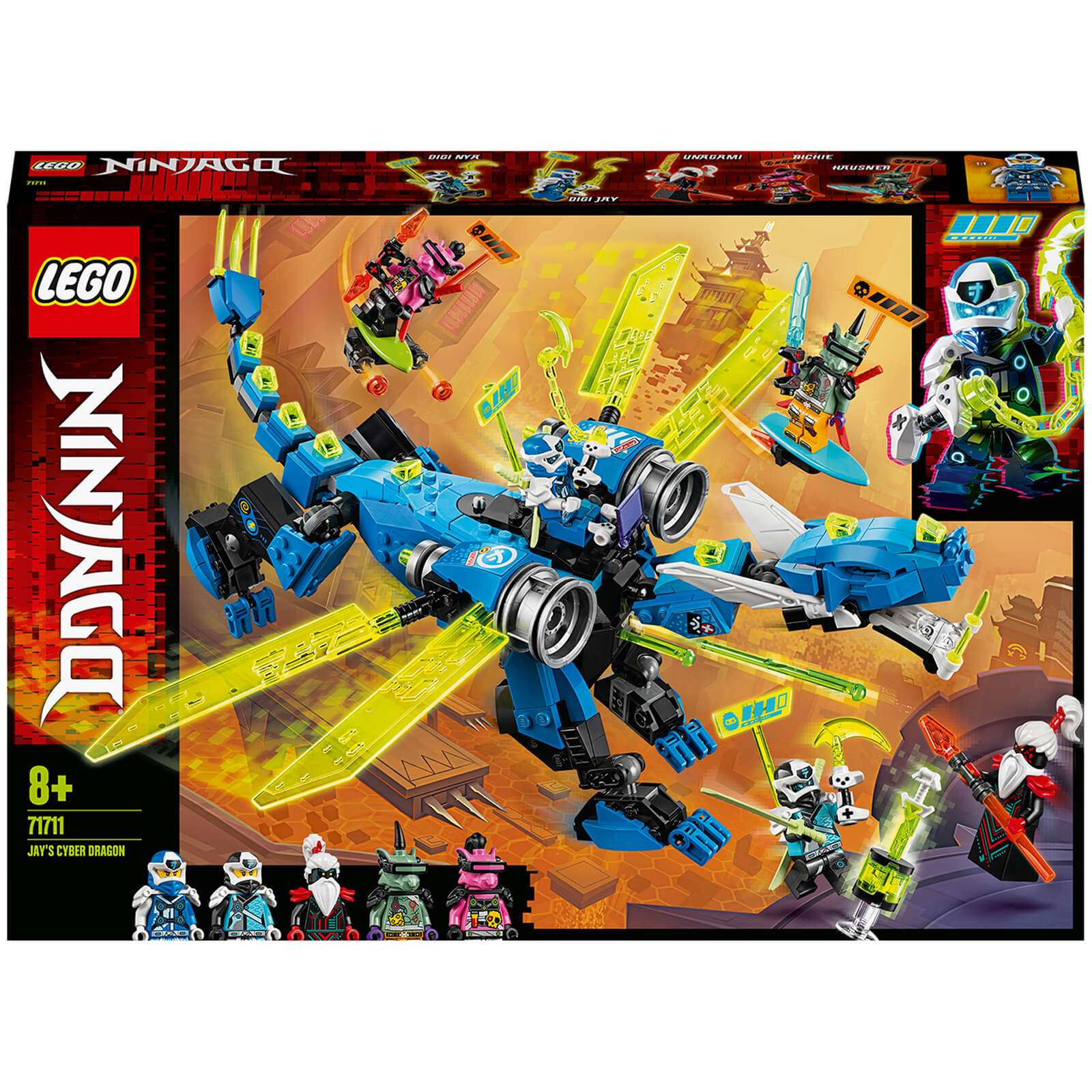 LEGO NINJAGO: Jay's Cyber Dragon Mech Toy Action Figure